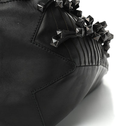 Valentino Garavani Lambskin Rockstud Fringe Bucket Black 6 of 7