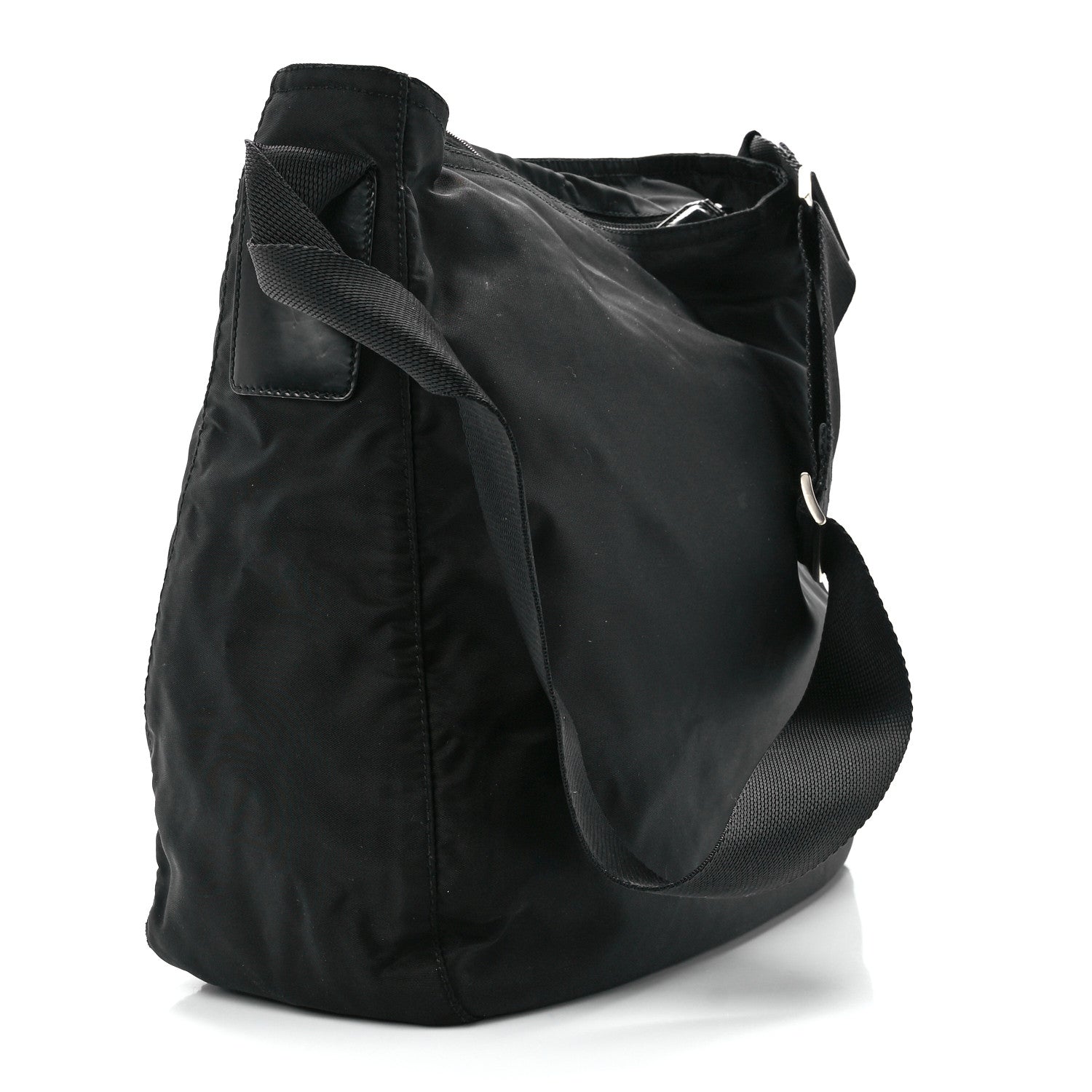 Prada Nylon Flat Messenger Bag Black 3 of 11
