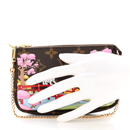 Louis Vuitton Monogram 2021 Christmas Animation Japanese Garden Mini Pochette Accessories Wisteria Pink 2 of 7