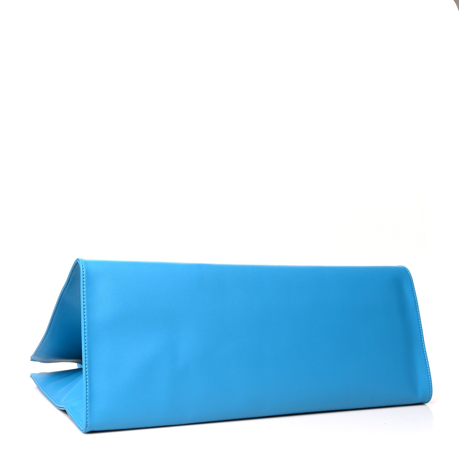 Telfar Vegan Leather Large Shopping Bag Cyan 4 of 10