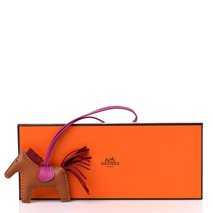 Hermes Milo Lambskin Grigri Rodeo Horse Bag Charm PM Gold Rubis Rose Poupre 4 of 4