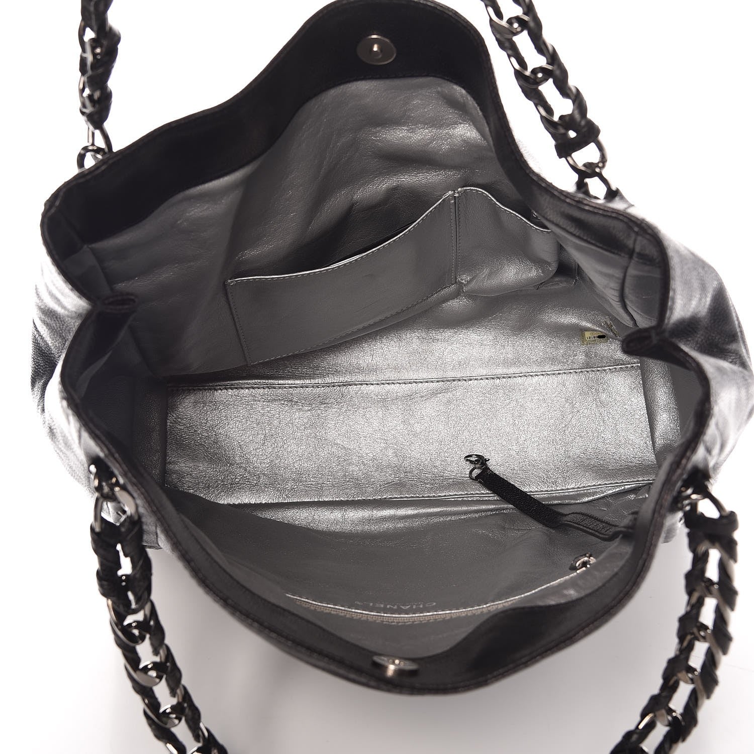 Chanel Glazed Caviar Modern Chain Tote Black 5 of 7