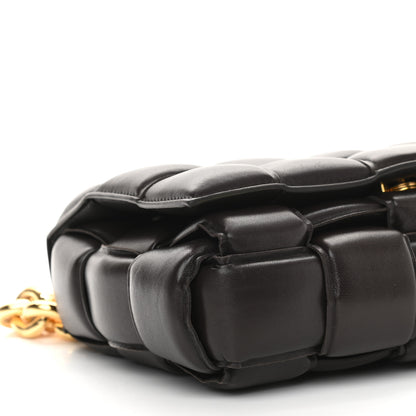 Bottega Veneta Lambskin Maxi Intreccio Padded Chain Cassette Crossbody Bag Black 9 of 10
