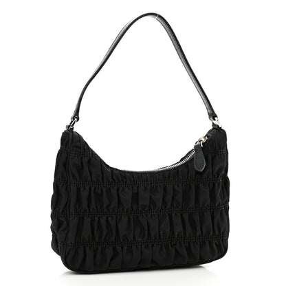 Prada Tessuto Nylon Gaufre Shoulder Bag Black 2 of 10