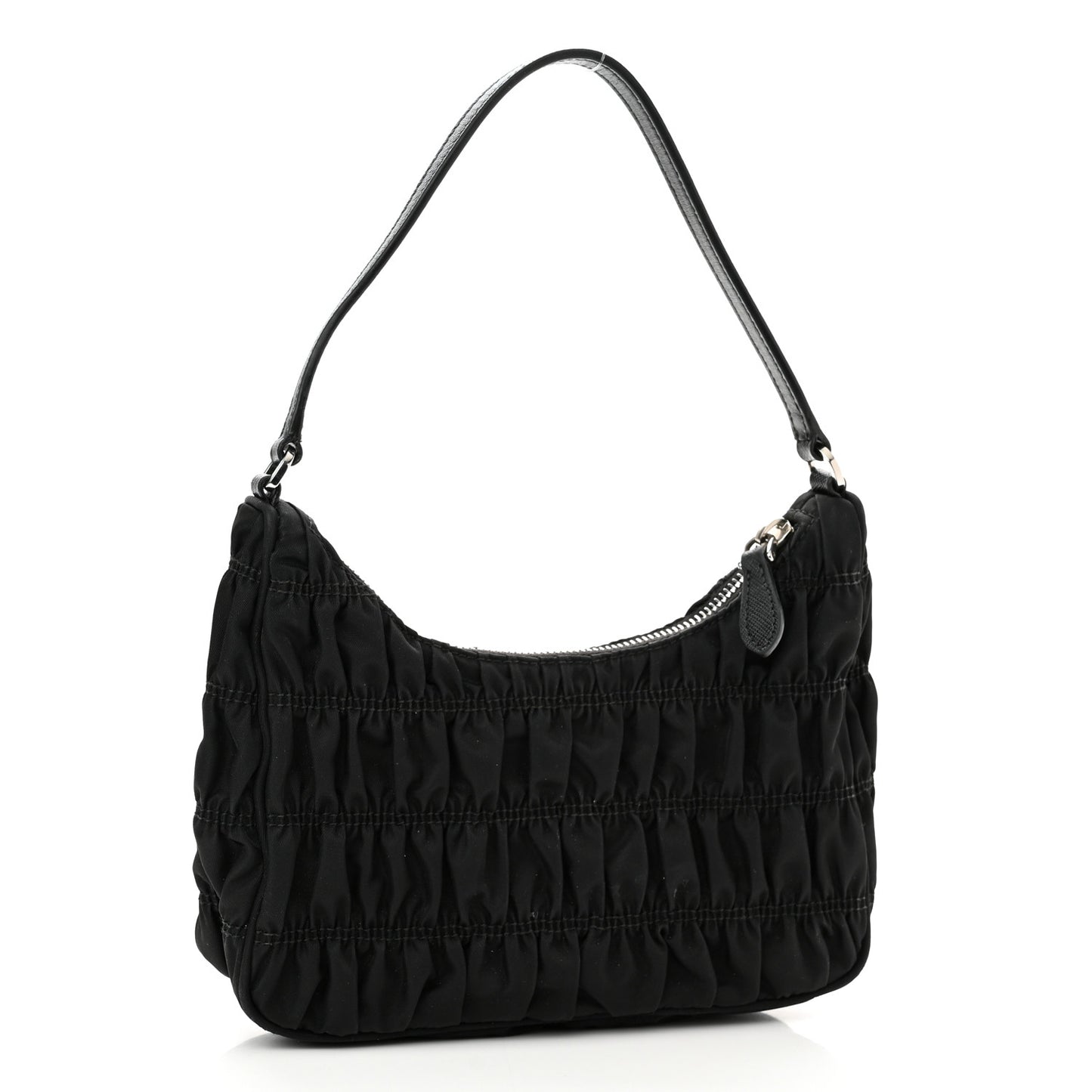 Tessuto Nylon Gaufre Shoulder Bag Black