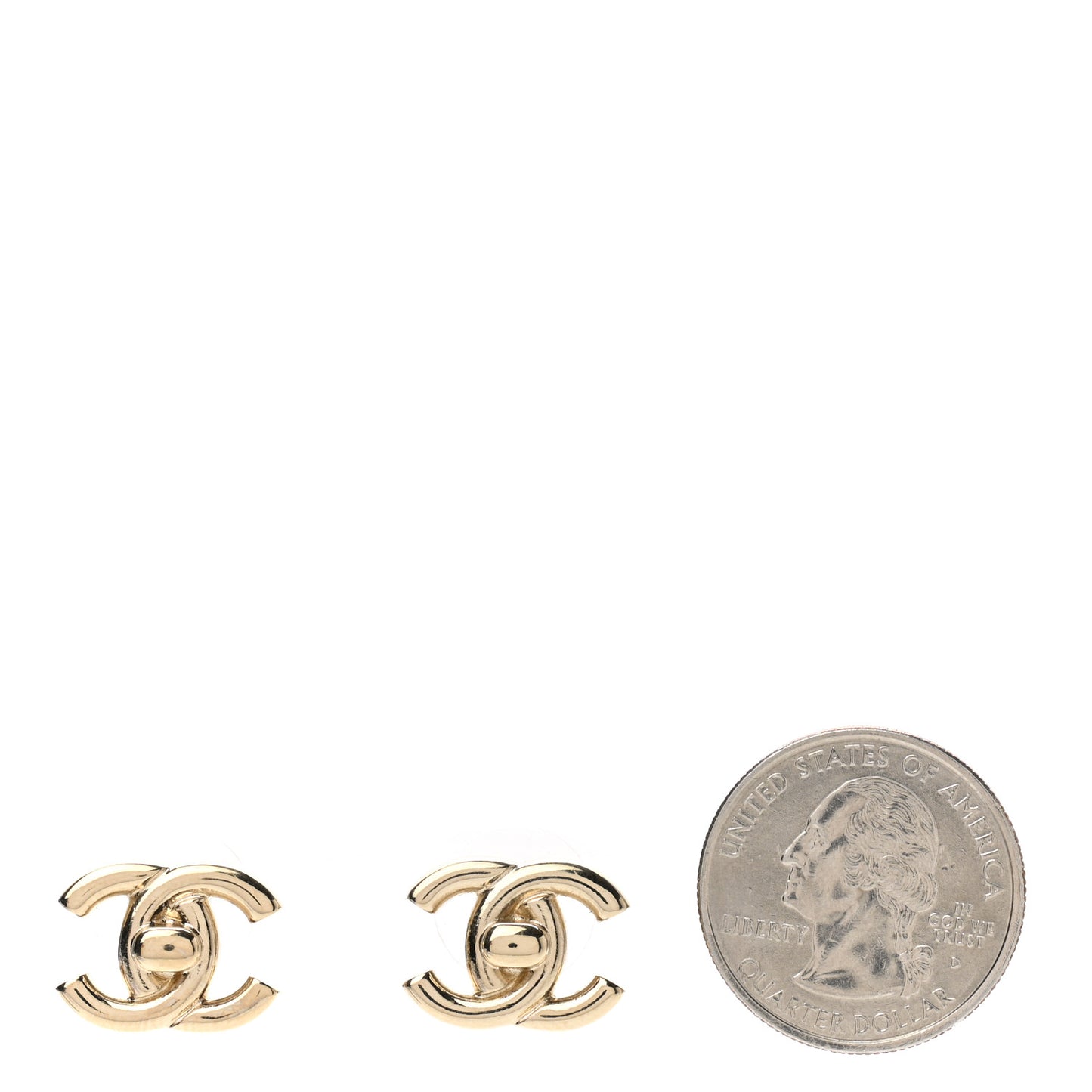 Metal CC Turnlock Earrings Gold