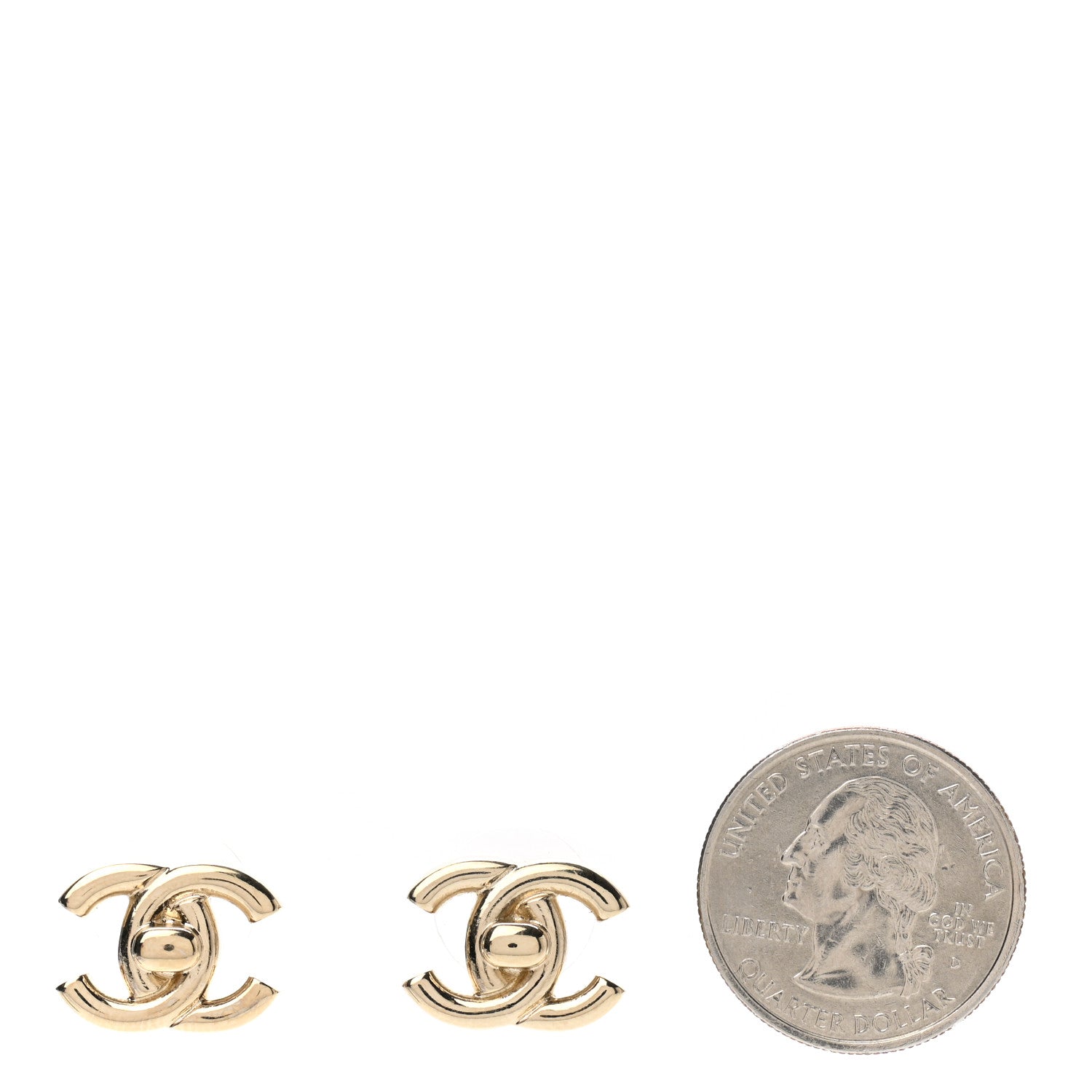 Chanel Metal CC Turnlock Earrings Gold 2 of 4