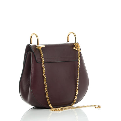 Chloe Suede Smooth Calfskin Drew Shoulder Bag Dark Purple 3 of 8