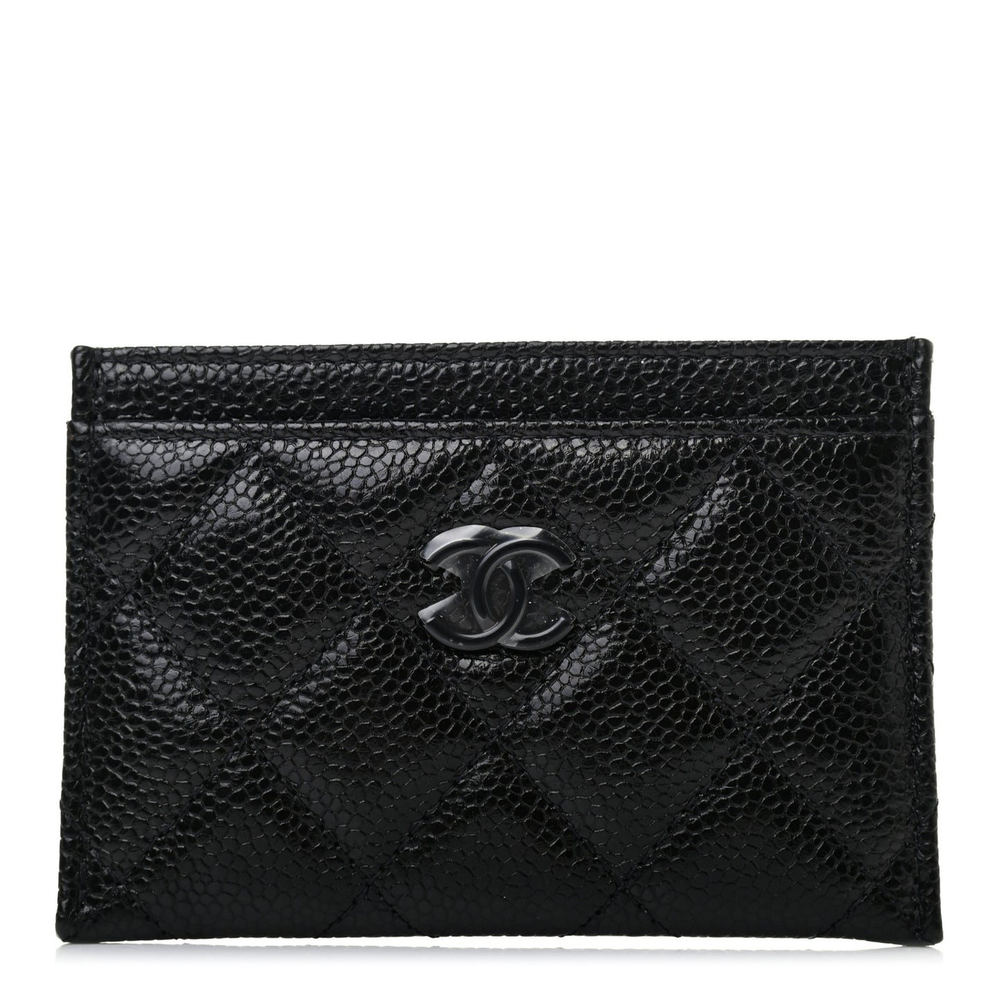 Caviar Quilted Incognito Card Holder Black