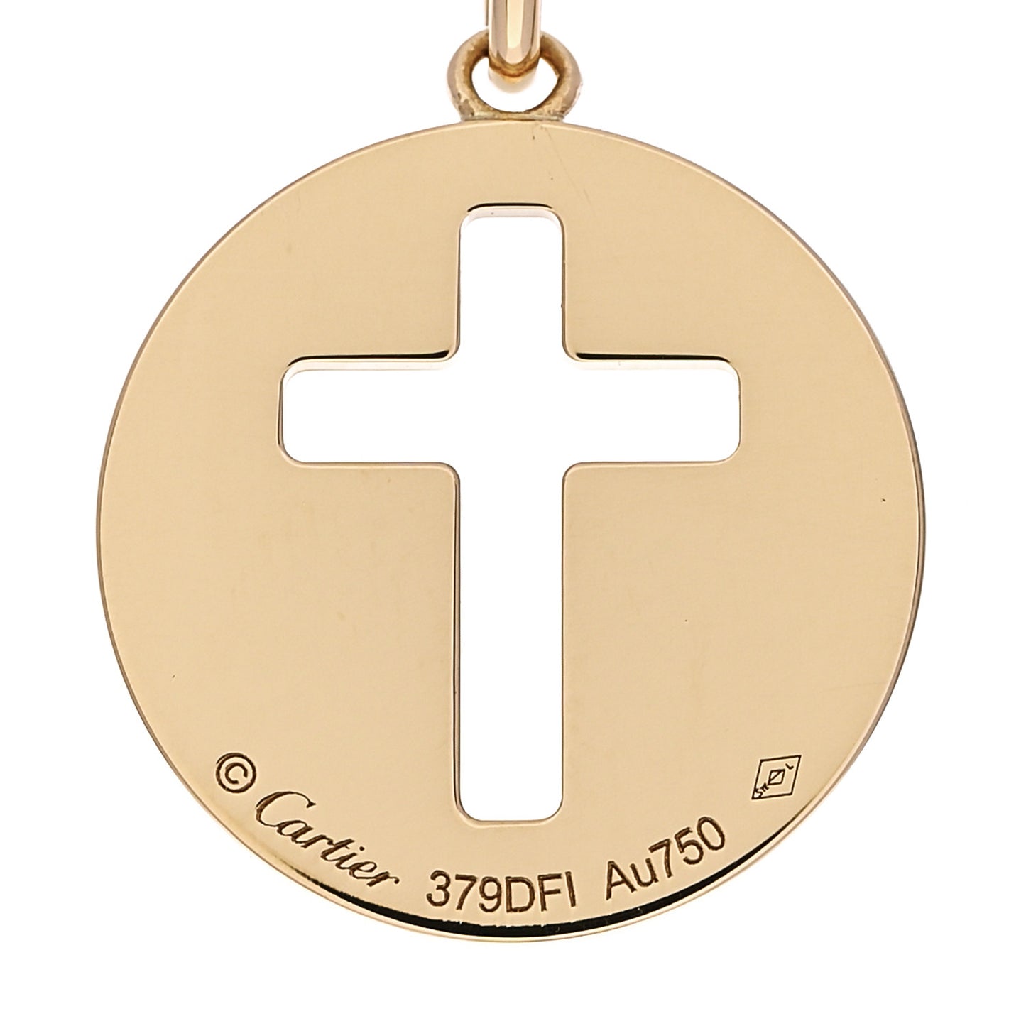 18K Yellow Gold Cross Symbol Pendant