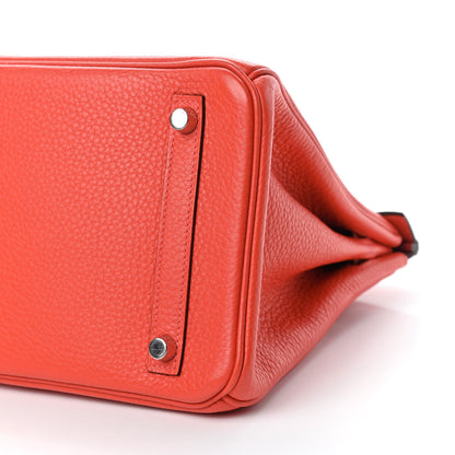 Hermes Taurillon Clemence Birkin 30 Rouge Pivoine 9 of 11