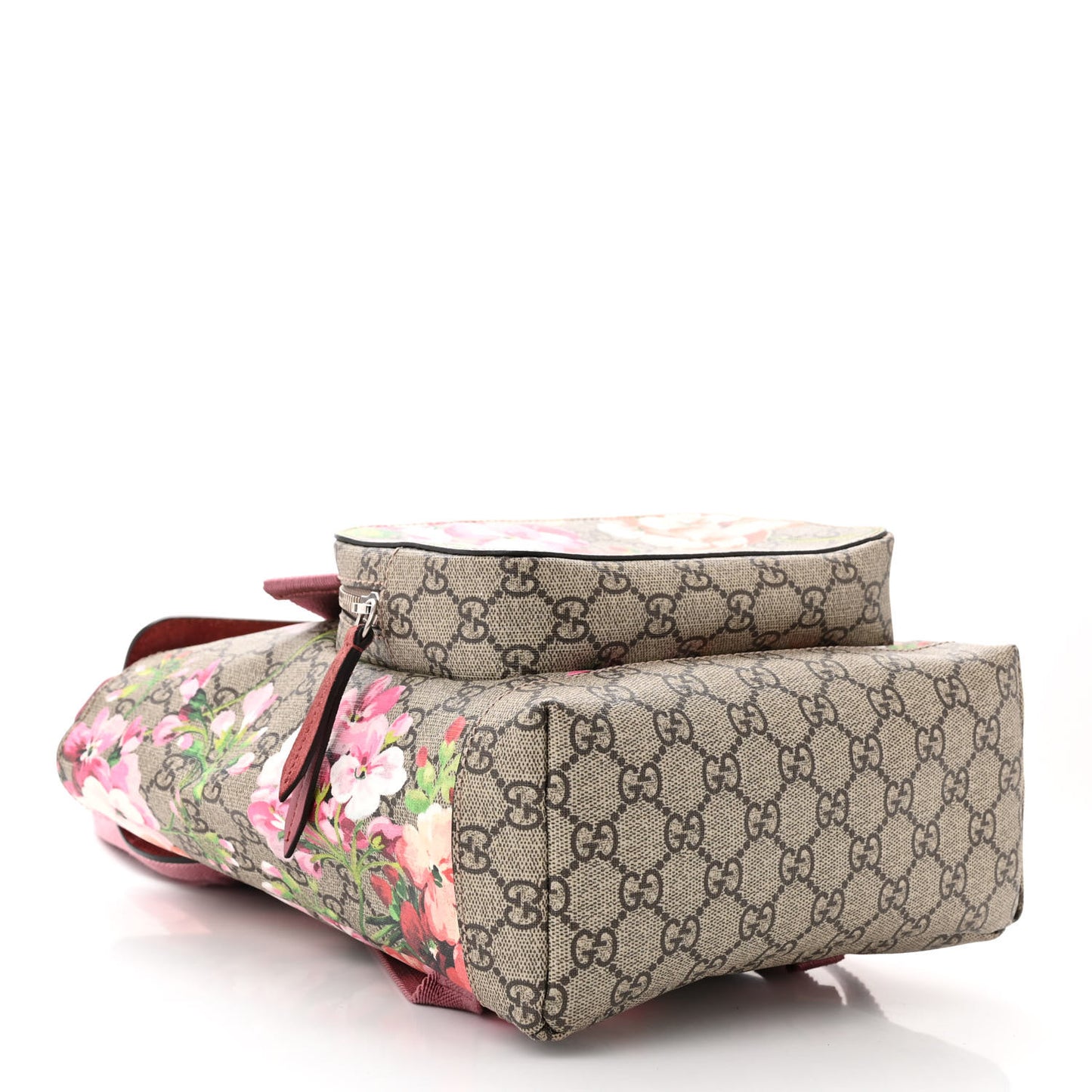 GG Supreme Monogram Blooms Small Single Buckle Backpack Beige Multicolor Dry Rose