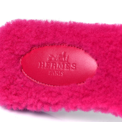 Hermes Woolskin Oran Sandals 37 Rose Fuchsia 6 of 6