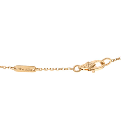 Van Cleef & Arpels 18K Yellow Gold Mother of Pearl Sweet Alhambra Pendant Necklace 4 of 6