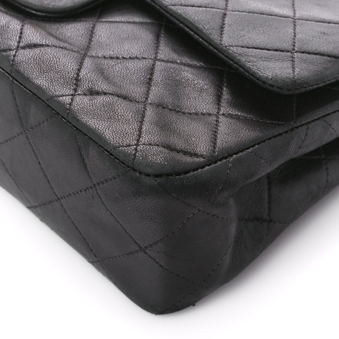 Lambskin Quilted Small Double Flap Black