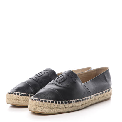 Chanel Lambskin CC Espadrilles 39 Black 3 of 12