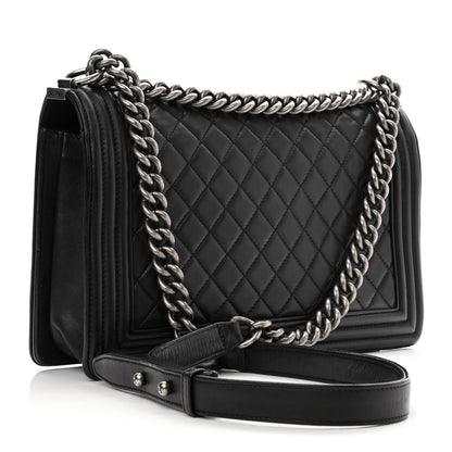Chanel Lambskin Quilted New Medium Boy Flap Black 3 of 11