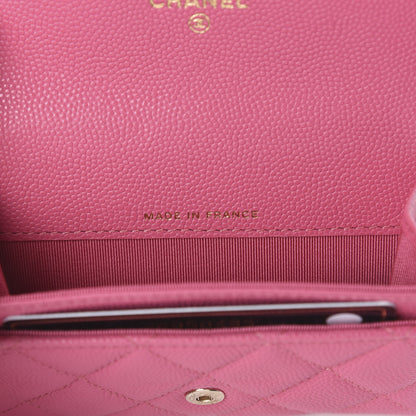 Chanel Caviar Quilted Flap Card Holder Pink 5 of 7