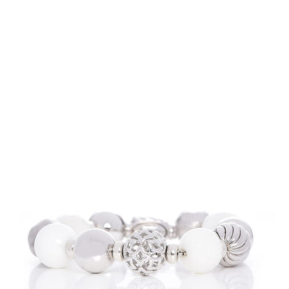 David Yurman Sterling Silver White Agate 14mm Elements Bracelet 1 of 4