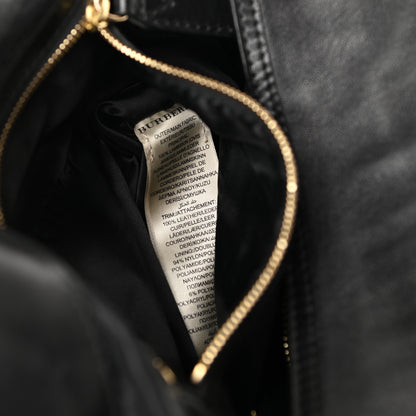 Burberry Soft Lambskin Bridle Calfskin Medium Gosford Hobo Black 9 of 19