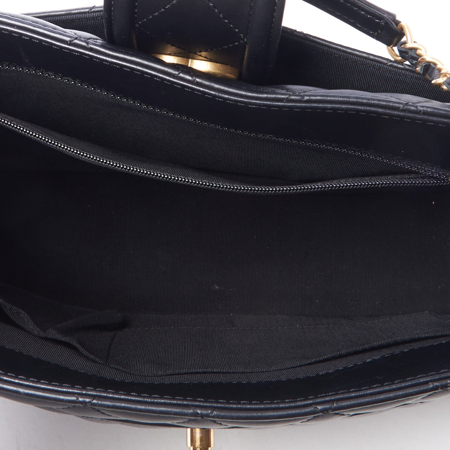 Chanel Lambskin Quilted Elegant CC Shopping Tote Black 6 of 8
