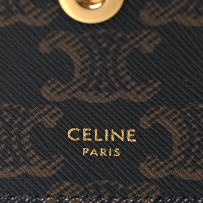 Celine Triomphe Canvas Lambskin Wallet On Strap Tan 6 of 9