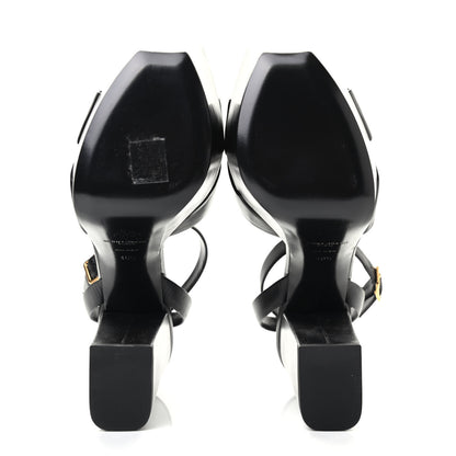 Saint Laurent Calfskin Farrah 80 Platform Sandals 38 Black 40.5 Black 5 of 9