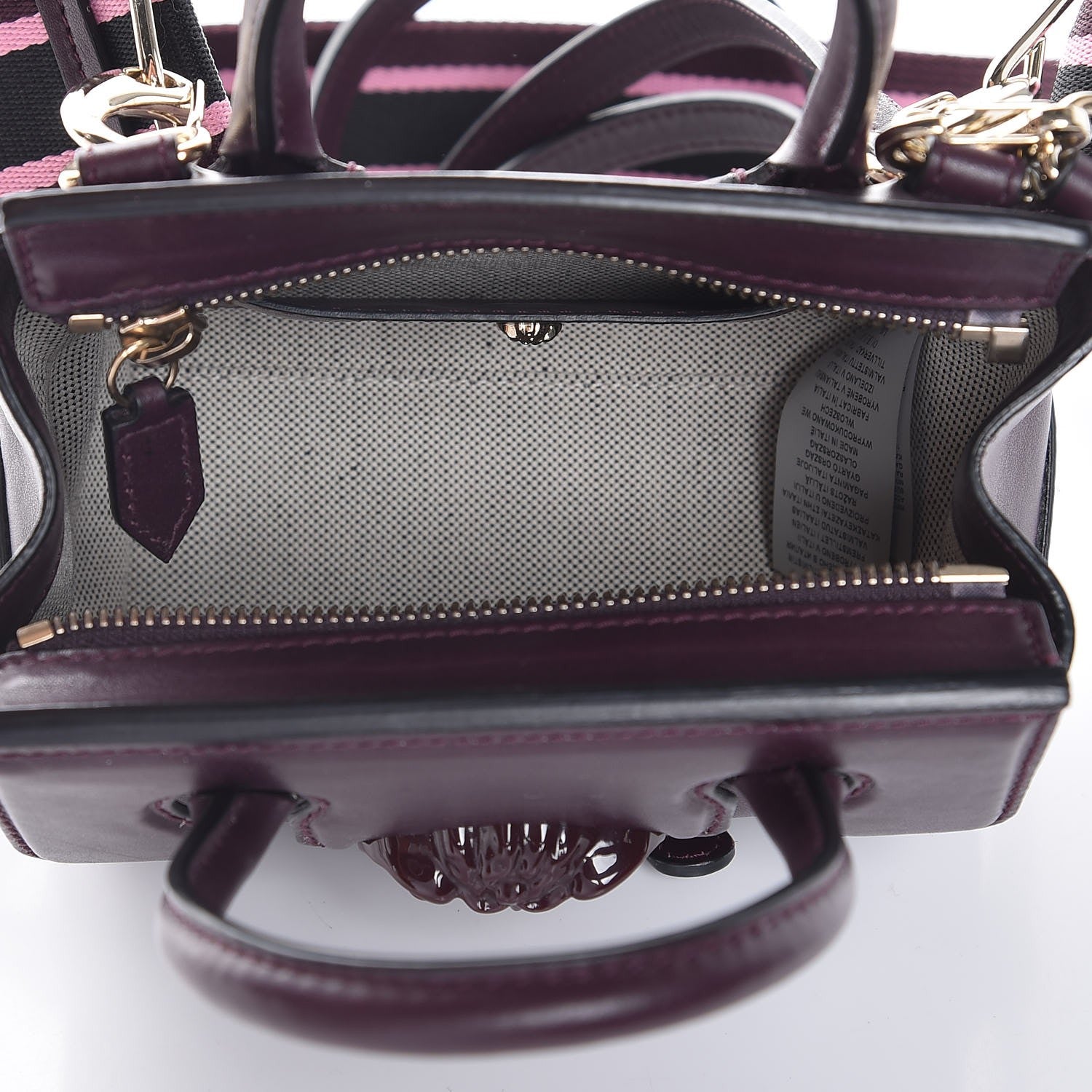 Versace Calfskin Small Palazzo Empire Bag Burgundy 6 of 8