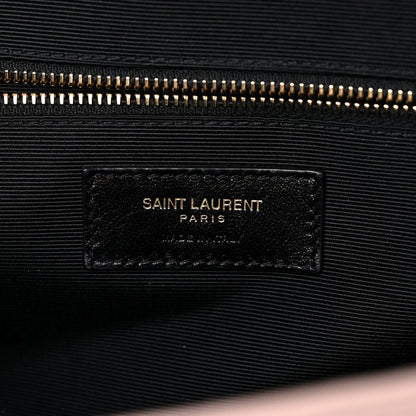 Saint Laurent Grain De Poudre Matelasse Chevron Large Monogram Satchel Rose Antic 3 of 8