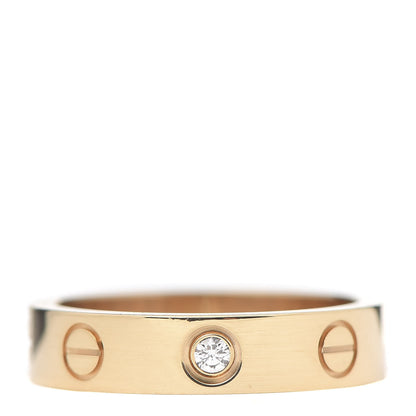 Cartier 18K Yellow Gold Diamond 4mm LOVE Wedding Band Ring 48 4.5 1 of 4
