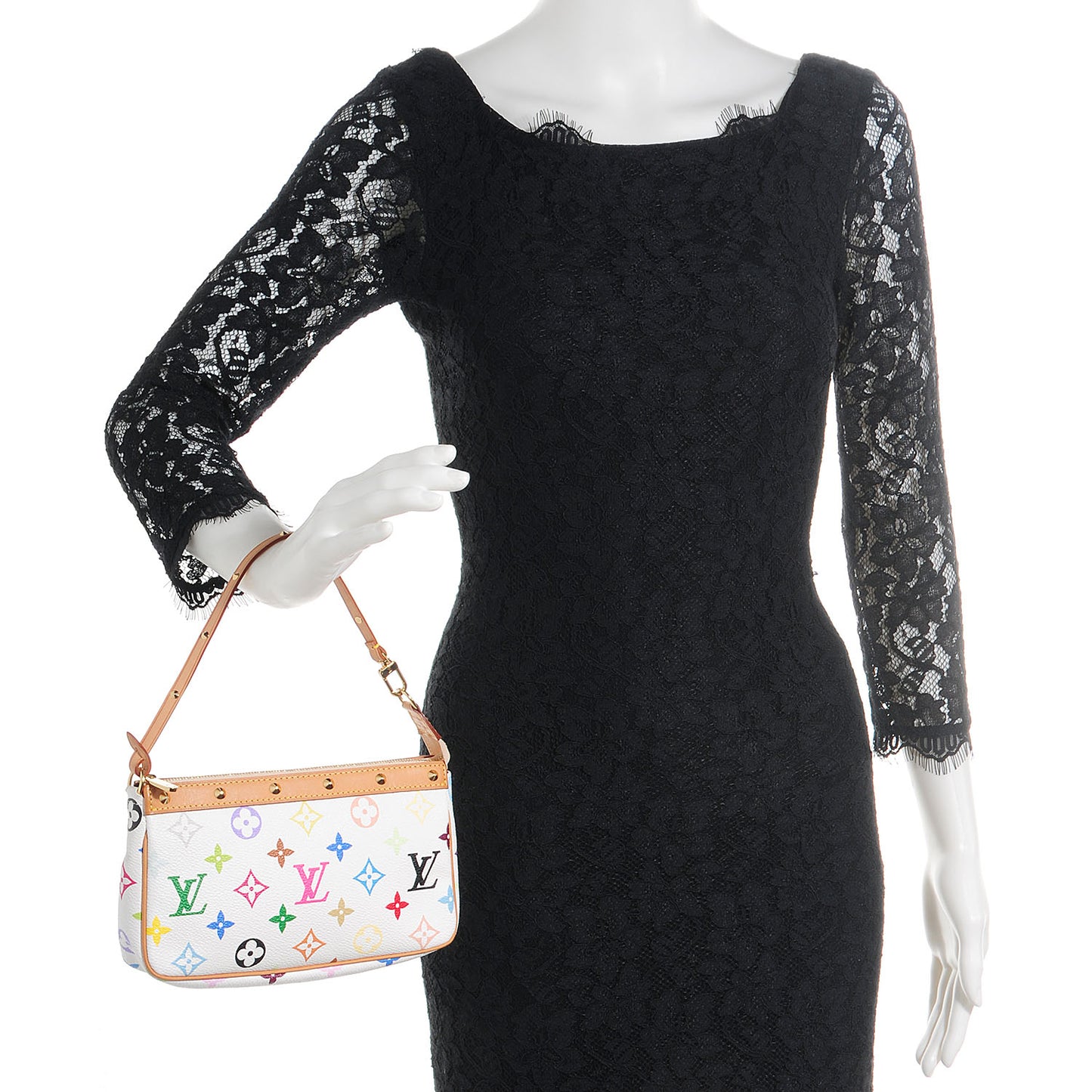 Monogram Multicolor Pochette Accessories White