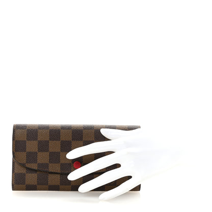 Louis Vuitton Damier Ebene Emilie Wallet Red 2 of 6