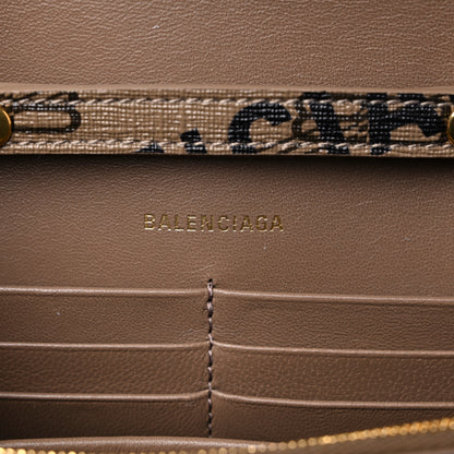 Balenciaga Coated Canvas BB Monogram Allover Logo Hourglass Chain Bag Beige Brown Black 5 of 9