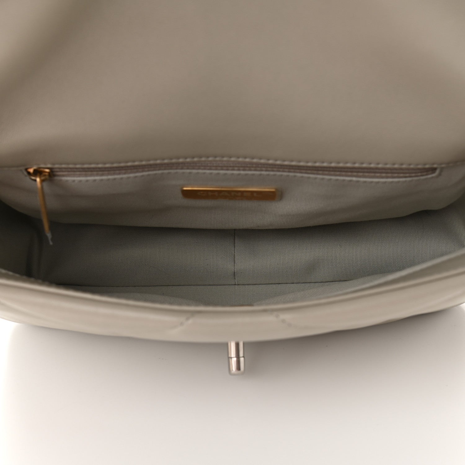 Chanel Lambskin Quilted Medium Chanel 19 Flap Grey 7 of 11