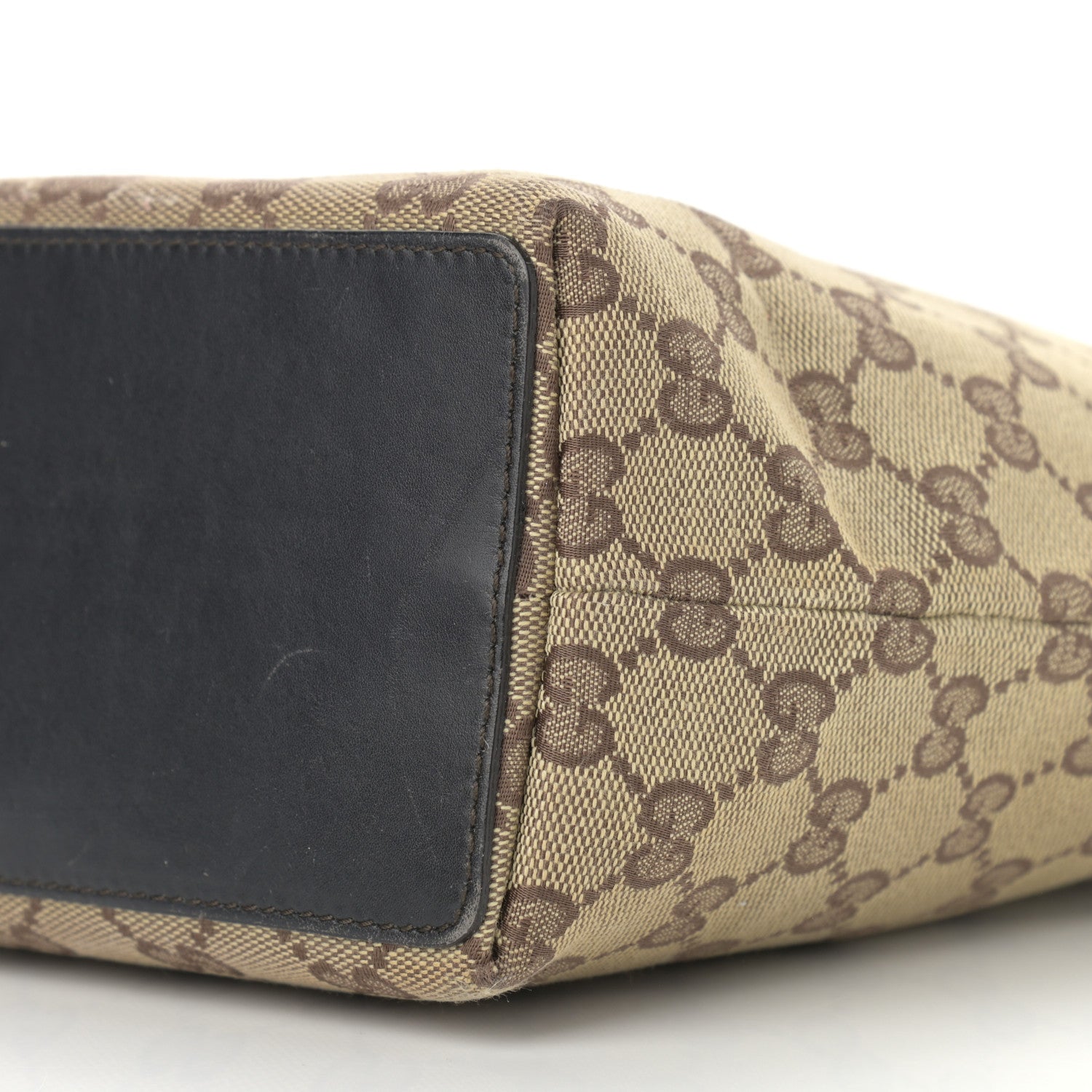 Gucci Monogram Small Bucket Tote Beige Dark Brown 9 of 12