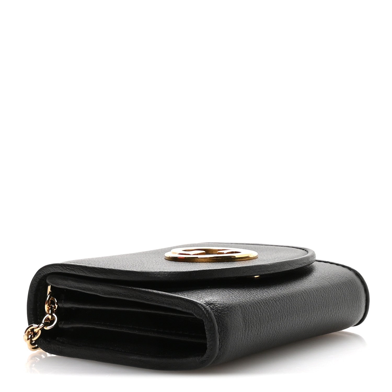 Gucci Roxy Calfskin Medium Blondie Chain Wallet Black 4 of 10