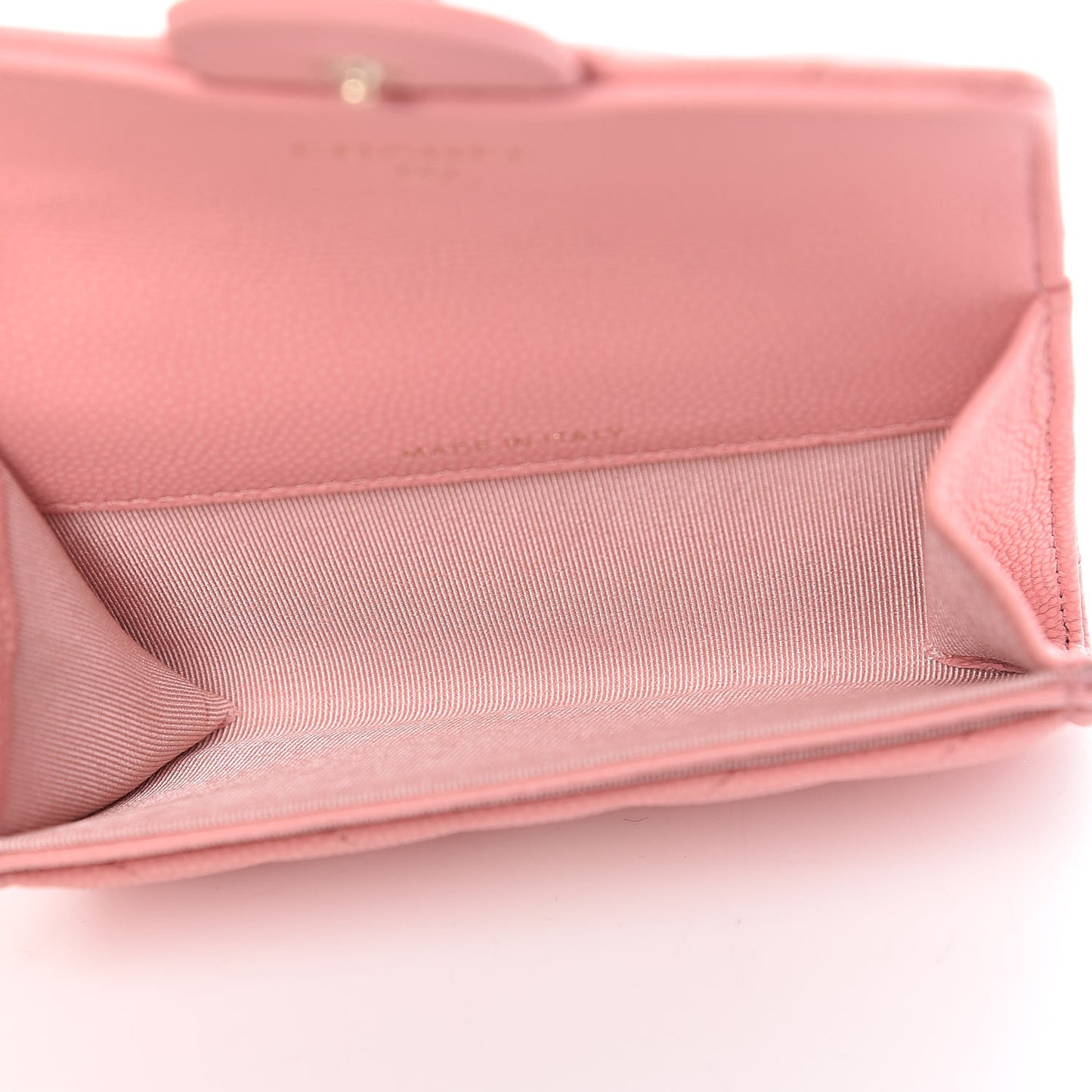 Caviar Chevron Quilted Flap Card Holder Pink
