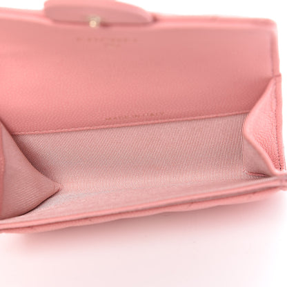 Chanel Caviar Chevron Quilted Flap Card Holder Pink 5 of 9