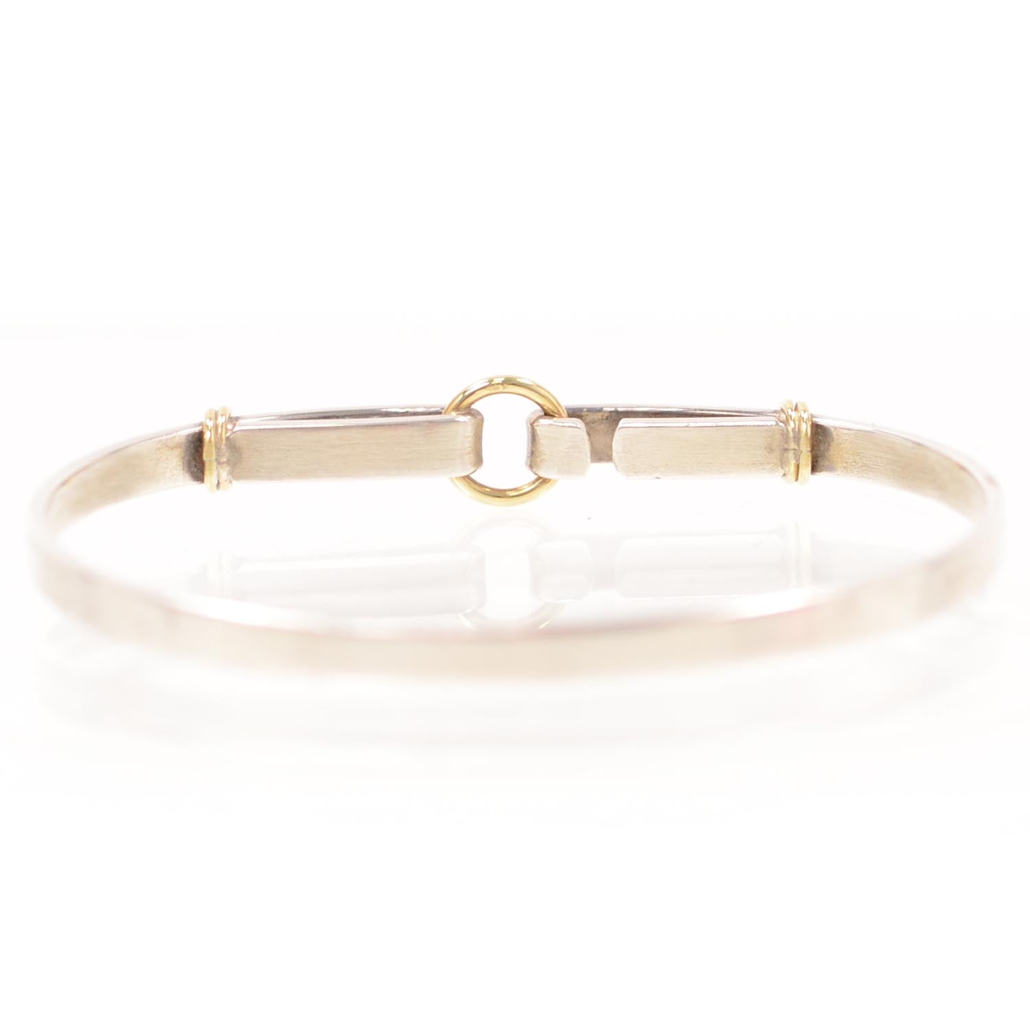 Tiffany Sterling Silver 18K Yellow Gold Hook Bangle Bracelet 4 of 6