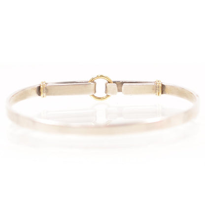 Tiffany Sterling Silver 18K Yellow Gold Hook Bangle Bracelet 4 of 6