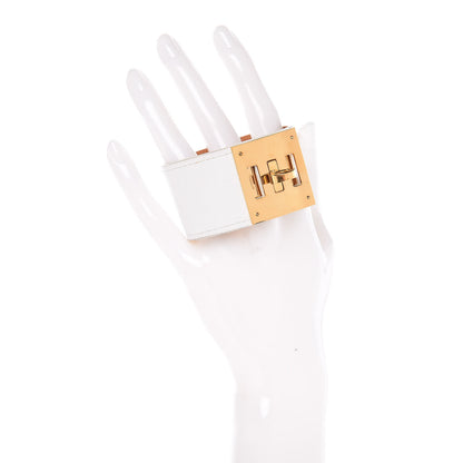 Hermes Epsom Kelly Dog Bracelet White 2 of 6