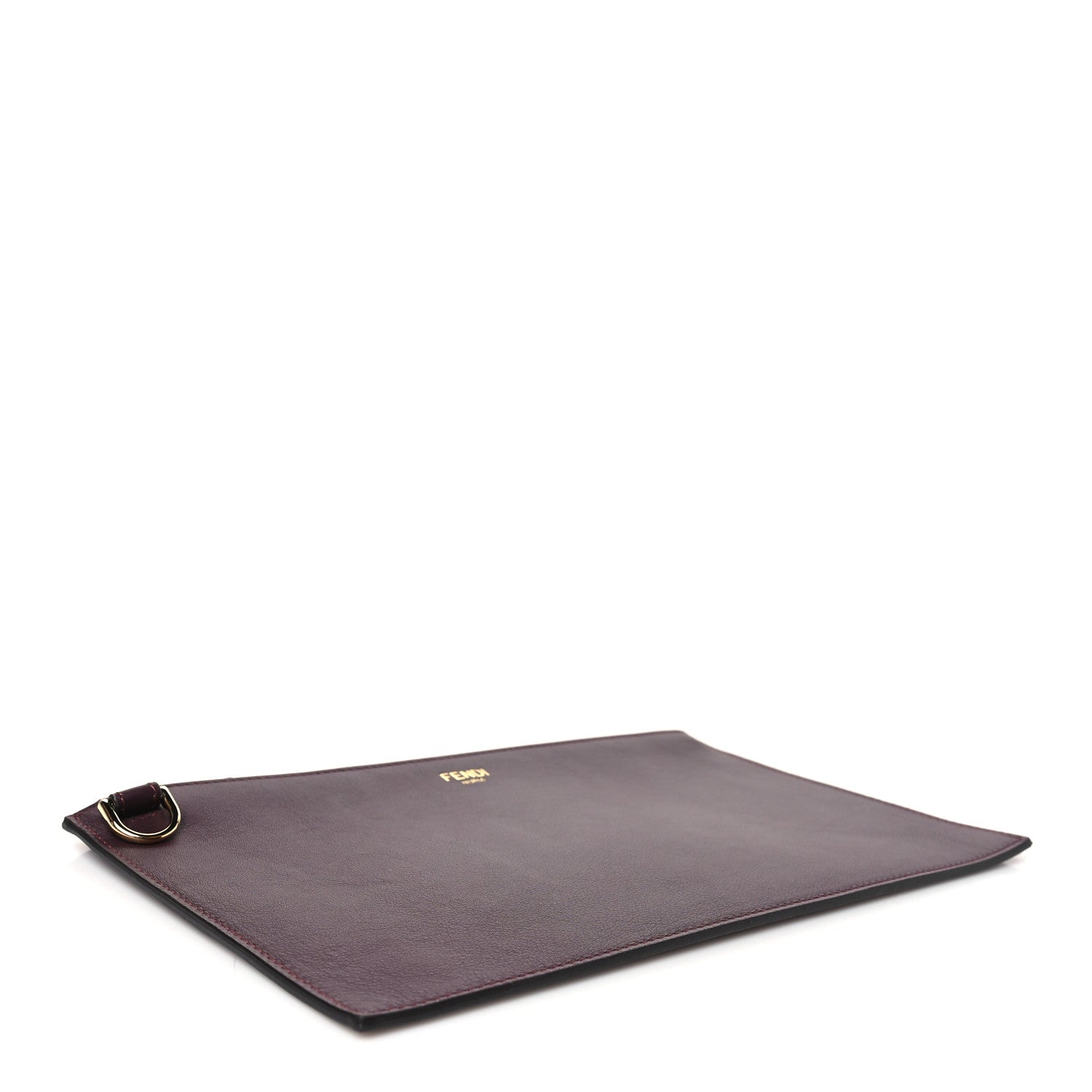 Fendi Vitello Seta Medium Flat Pouch Granata 4 of 9
