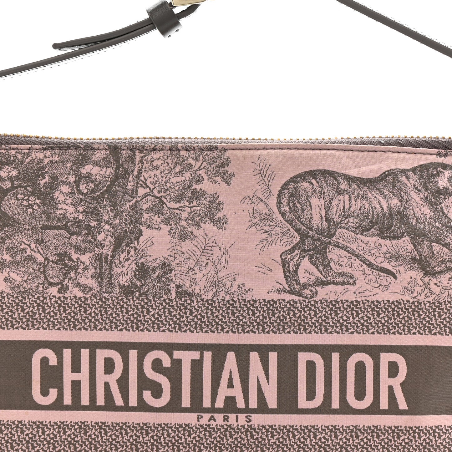 Technical Fabric Toile De Jouy DiorTravel Nomad Pouch Pink Grey