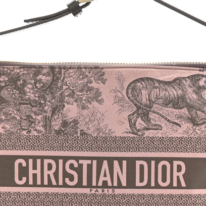 Christian Dior Technical Fabric Toile De Jouy DiorTravel Nomad Pouch Pink Grey 8 of 11
