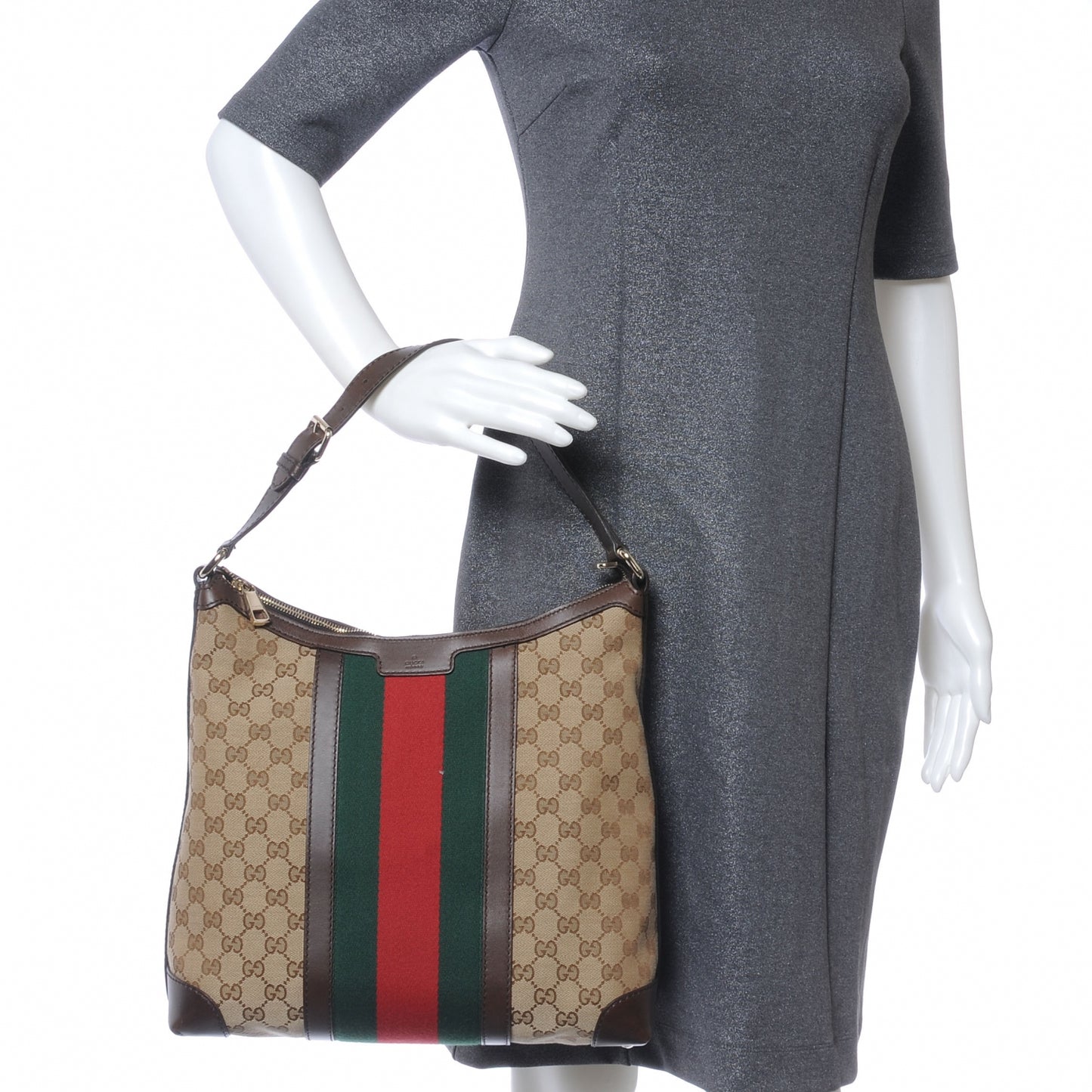 Monogram Vintage Web Medium Hobo Dark Brown