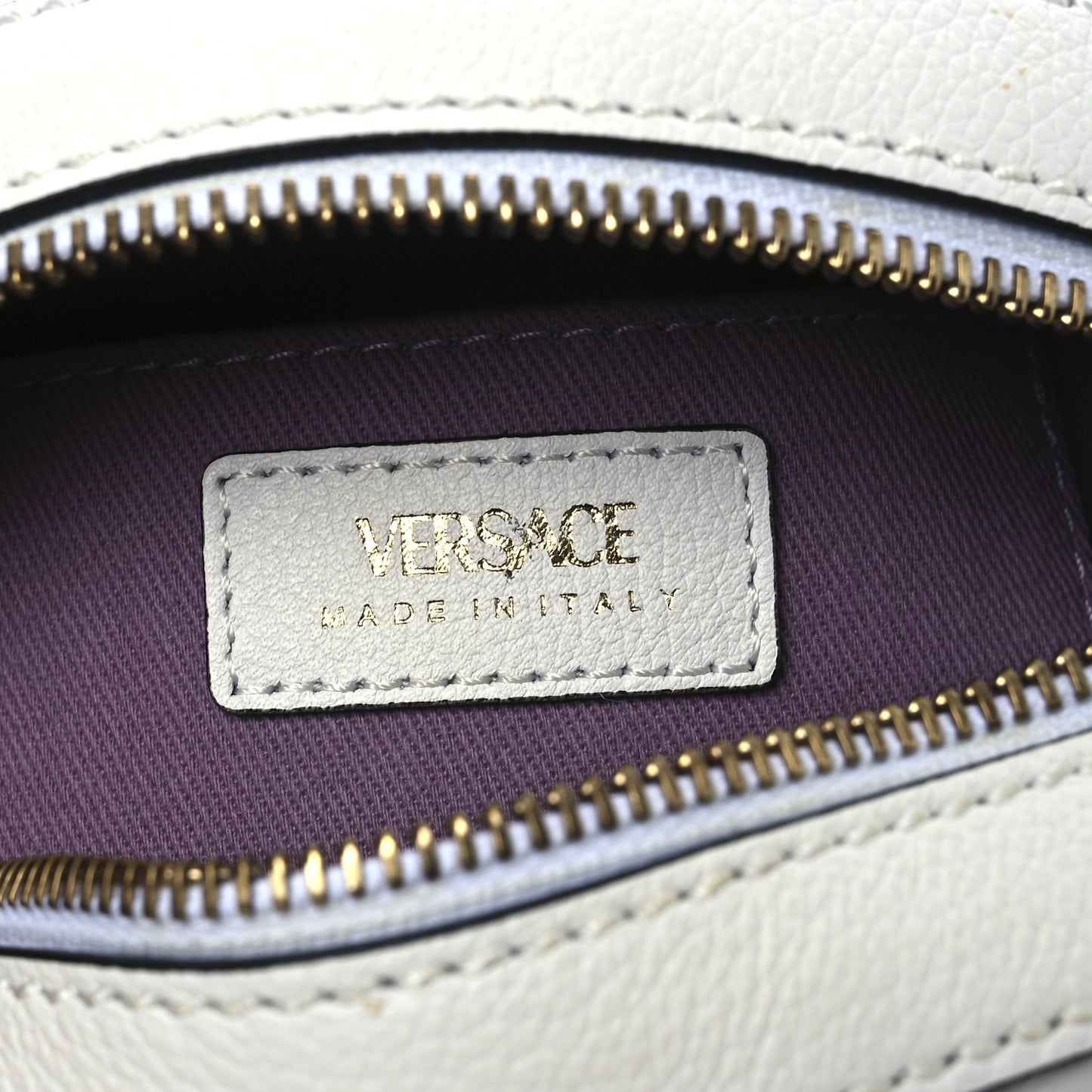 Calfskin La Medusa Round Camera Bag White