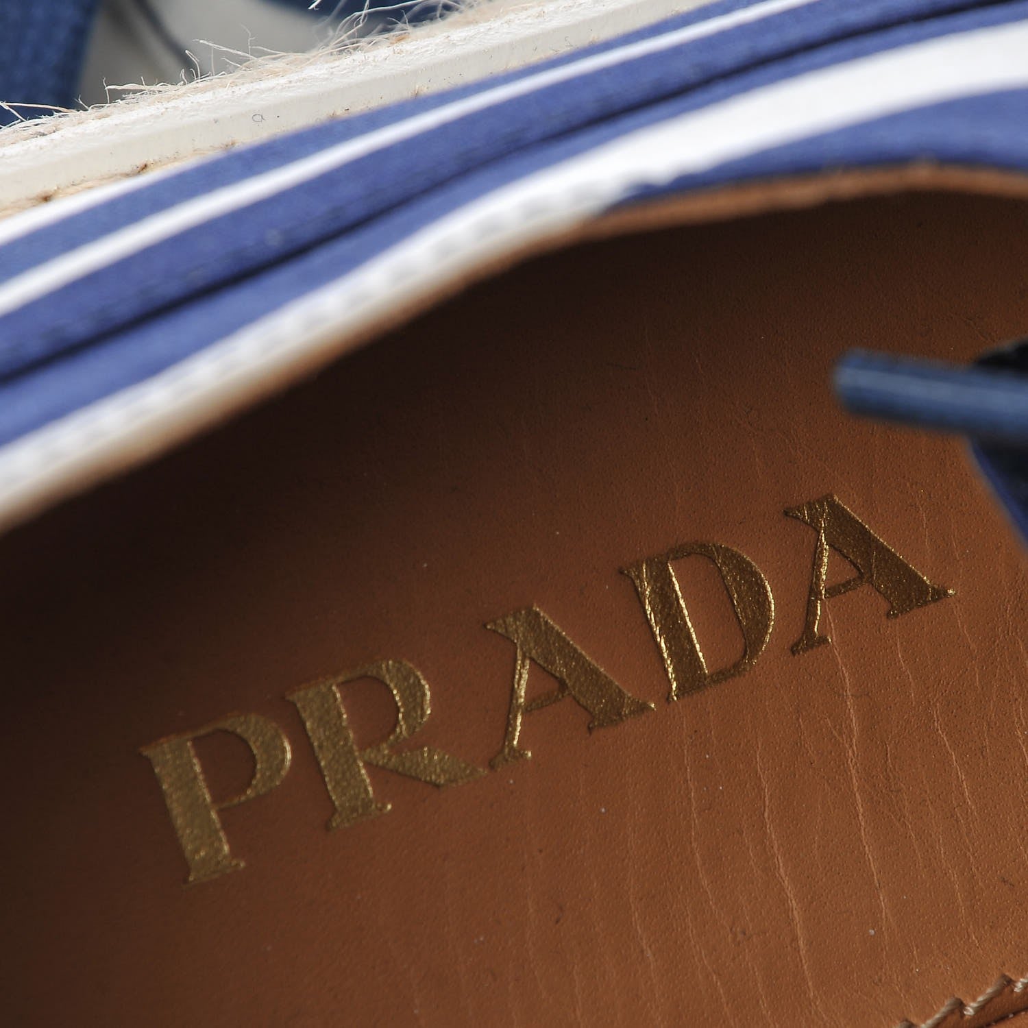 Prada Radzimir Fabric Striped Platform Creeper 38.5 Bluette Rosso 10 of 14