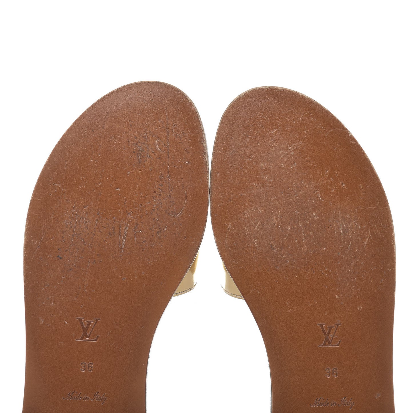 Metallic Calfskin Lock It Flat Mule 36 Gold