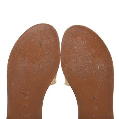 Louis Vuitton Metallic Calfskin Lock It Flat Mule 36 Gold 9 of 12