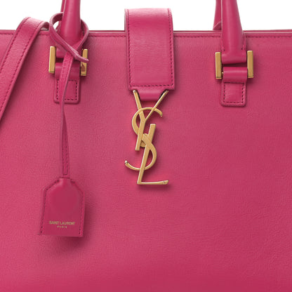 Saint Laurent Calfskin Small Monogram Cabas Fuchsia 9 of 14